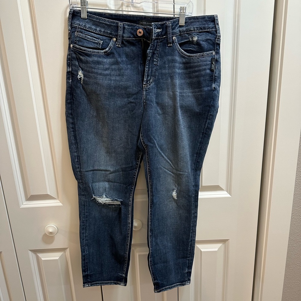 Women's Blue Distressed Jeans